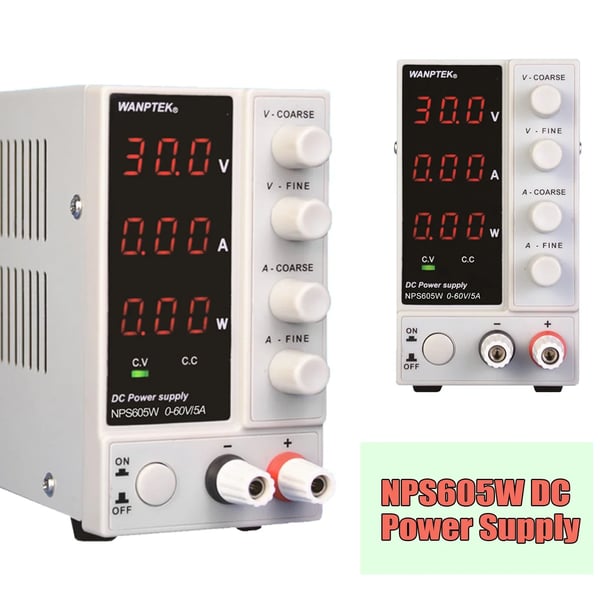Laboratorie Strømforsyning, Udgange Spænding 0-60V, Udgange Strøm 0-5A, Indgang Spænding 220V, Udgange Effekt 300W, Vægt 1615g
