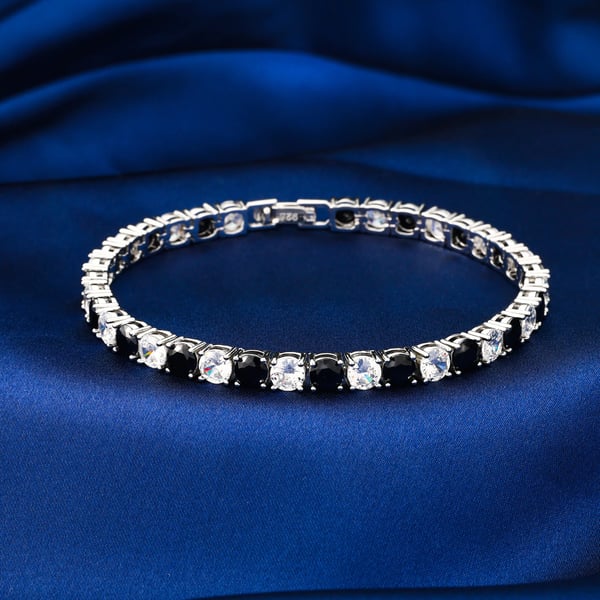 Charm Armbånd, 925 Sterling Sølv, Laboratorie-Dyrkede Ædelstene,sølvfarvet, 20cm