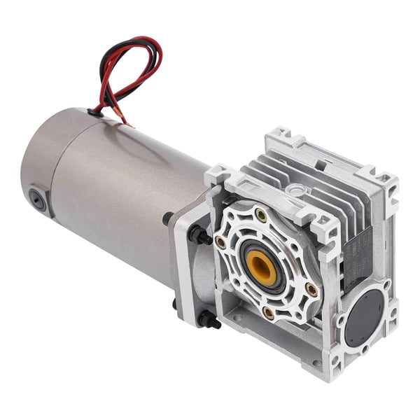 Worm Gear DC Motor, 300W Effekt, Justerbar Hastighed,24V, Sølv