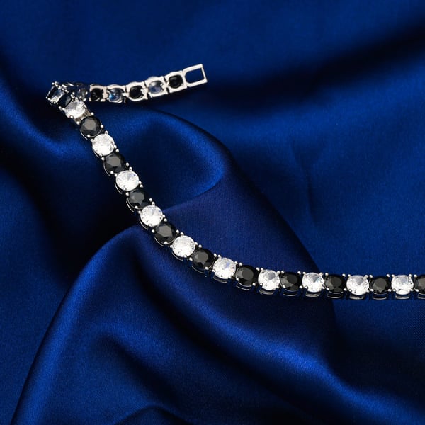 Charm Armbånd, 925 Sterling Sølv, Laboratorie-Dyrkede Ædelstene,sølvfarvet, 20cm