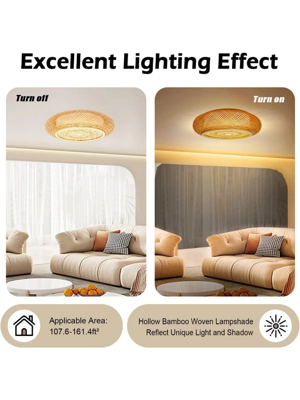 Loftlampe, Håndvævet Bambus, Stemningsbelysning,HG-HSYXF-4280-EU