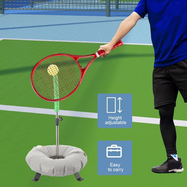 Tennis Træner, Justerbar Højde, Rustfrit Stål og PVC Konstruktion, Egnet til Alle Aldre, Alsidig til Indendørs og Udendørs Brug