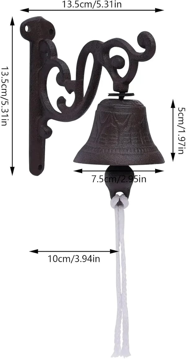 Dørklokke, Holdbart Gussejern, Vægmonteret Design,sort