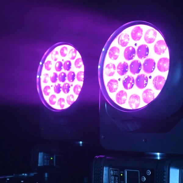 Scene Lys, 19X15W RGBW 4i1 LED, 540° Pan, 180° Tilt,Sort, EU stik