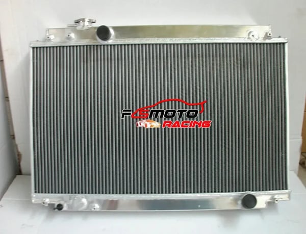 Aluminium Radiator, Kerne Størrelse H425mm x B741mm x D52mm, Samlet Størrelse H534mm x B750mm x D62mm, Indgang/Udgang Φ35mm (Φ1-1/2"), 2 Rækker