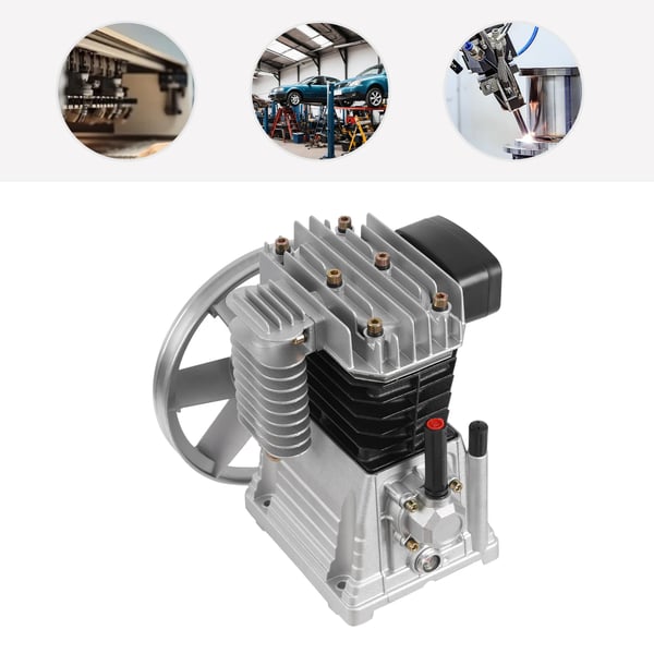 Reservedele til luftkompressor, 66 gallon/min udstødning, 3HK kompatibel, holdbart aluminium og jern, inkluderer suge- og udstødningsventiler