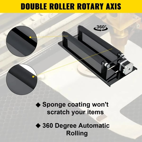 Rotary Axis Vedhæftning, Alsidig Gravering, Høj Præcisionsmotor,Sort