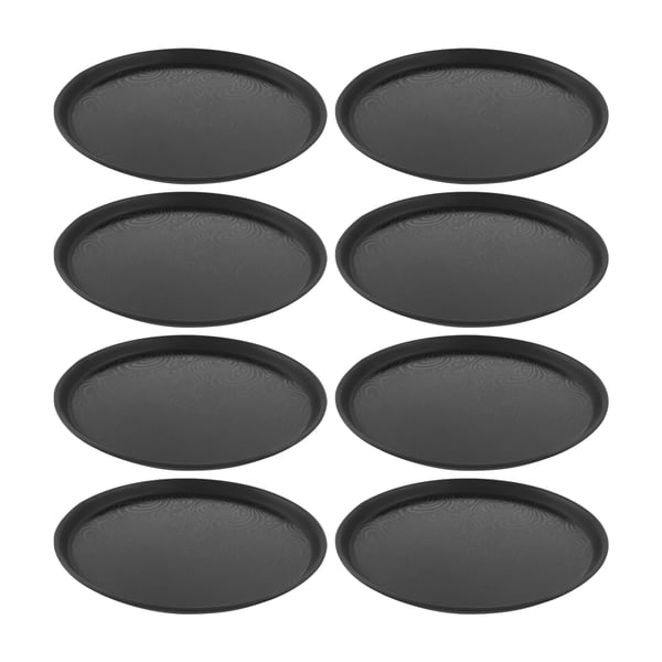 Serveringsbakker, 8-delt sæt, tekstureret overflade,35 cm, sort