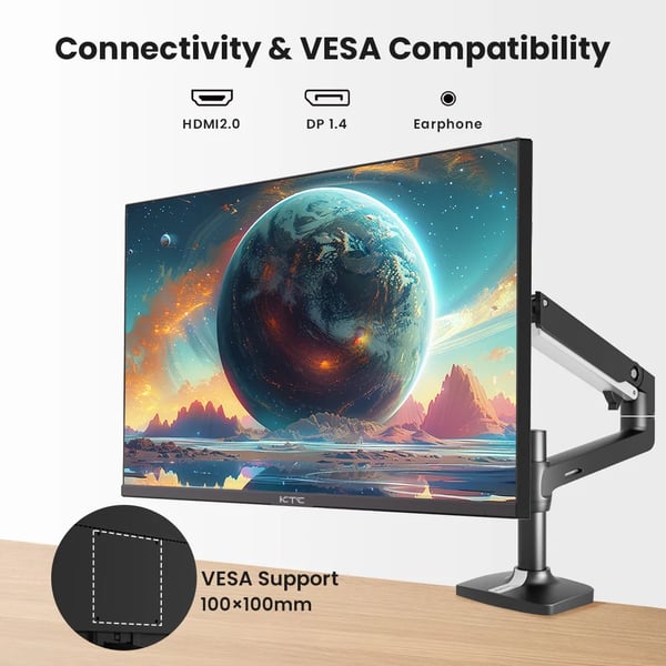 Gaming Monitor, 2560x1440 Opløsning, 100Hz Opdateringsfrekvens,KTC H27T27, EU Stik