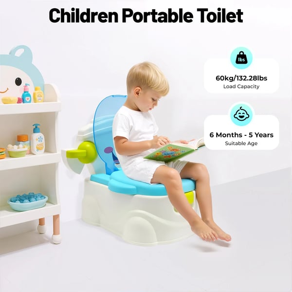 Kannettava WC, Lattialle asetettava malli, Helppo puhdistaa,Sininen