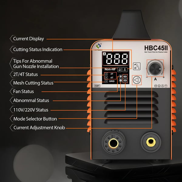 Plasma Cutter, 110/220V, Ikke-kontakt Skæring, Digitalt LED Panel,HBC45II