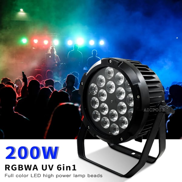 Scenebelysningseffekt, 100W effekt, RGBW 4 i 1,6i1, EU-stik