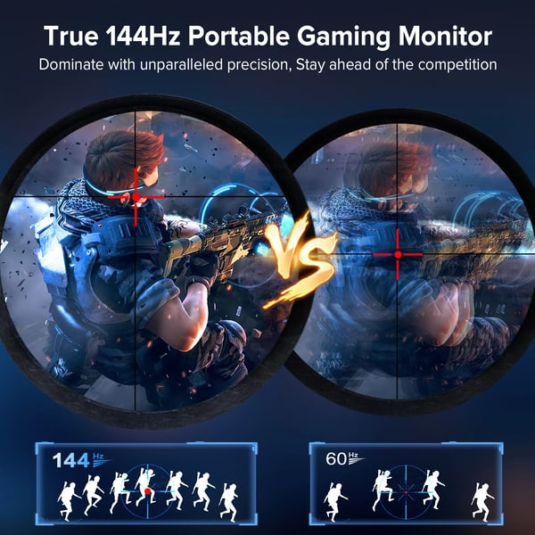 Gaming Bærbar Skærm, 17,3 Tommer, 2560x1440 Opløsning, 144Hz Opdateringsfrekvens,EU-stik