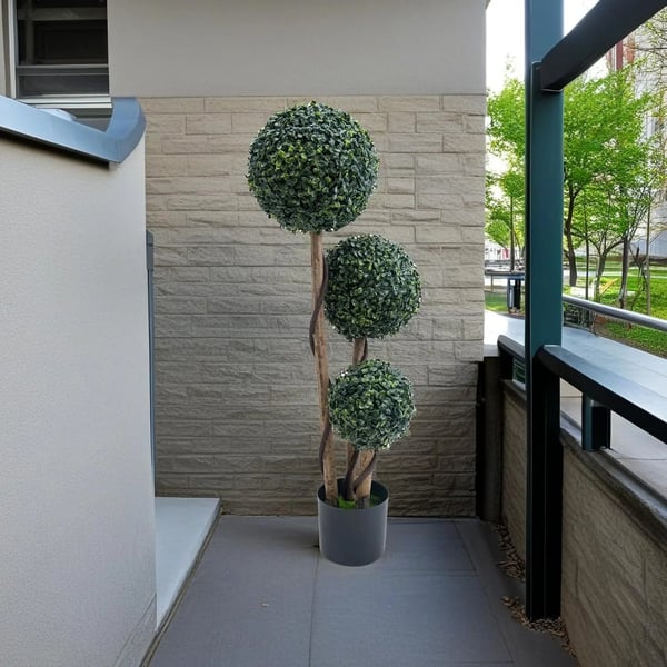 Topiary-puu, realistinen tekokasvi, huoltovapaa koriste,Vihreä, 90cm