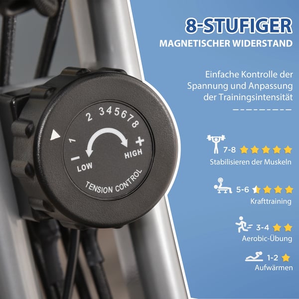 Træningscykel, 2-i-1 Design, 8 Niveauer af Magnetisk Modstand,T3323P311516