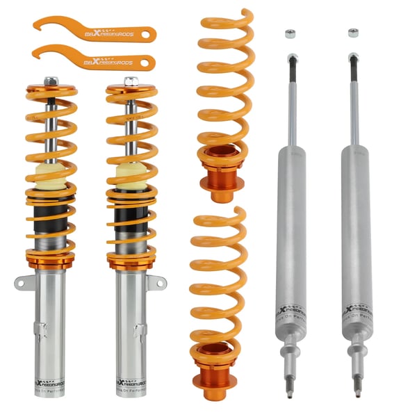 Coilover affjedringskit, justerbar køre højde, ikke-justerbar dæmper, 6061 aluminium materiale, vare længde 56 cm, vare vægt 28 kg