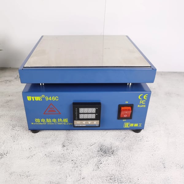 Sähkölämmitinlevy, 800W Teho, 50-380°C Lämpötila-alue, 220VAC ±10% Jännite, 1.5°C Vakavuus, 196mm x 145mm x 200mm Mitat