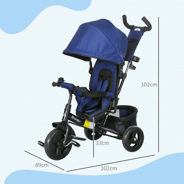 Baby Tricycle, Rustfrit Stål, Dimensioner: 75 cm x 50 cm x 100 cm, Egnet til alderen 1-5 år, Justerbar sædehøjde, 3-punkts sikkerhedssystem