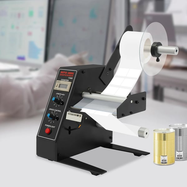 Automatisk Etiketdispenser, 220V, 10-150mm Etiketlængde, Automatisk Tælling,EU-stik, Som vist
