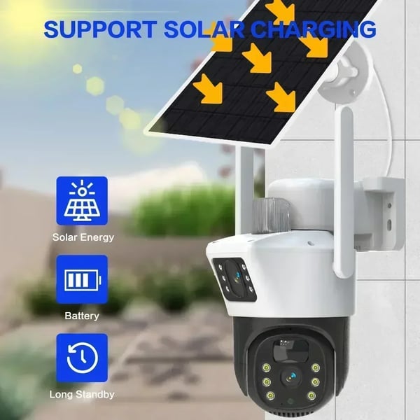 PTZ-kamera, 8MP resoluutio, 360° katselukulma,4G Aurinko Ei Korttia