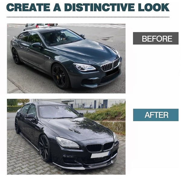 Front Lip Splitter, Passer til luksus sports coupe serie, Nem installation,Kulfiberlook