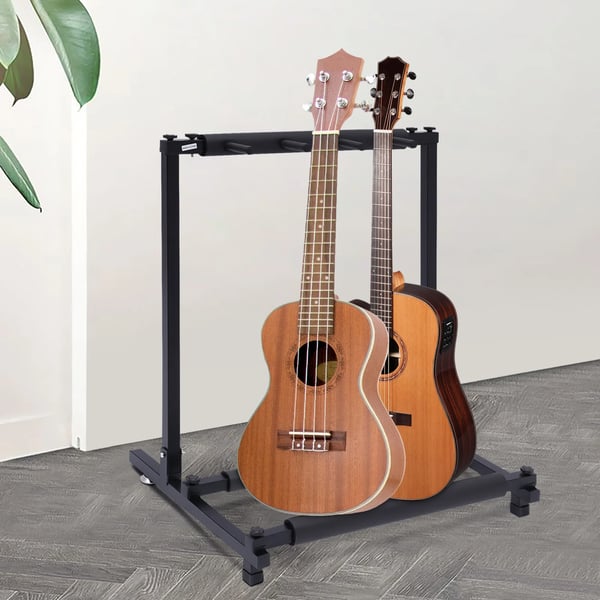 Gitarrställ, hållbart järnkonstruerat, rymmer 3 gitarrer,svart