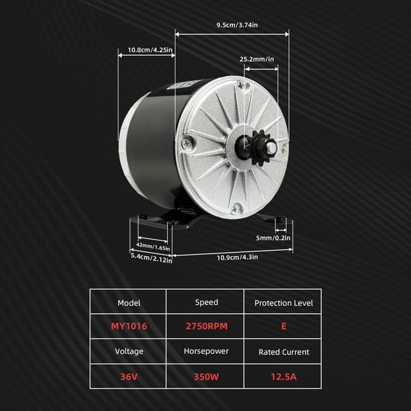 DC-sähkökone, 350W teho, 2750RPM nopeus,DC Sähkökone