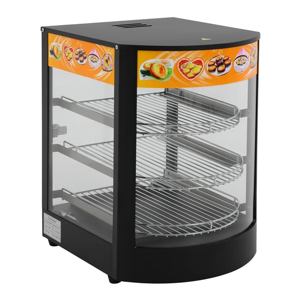 Madopvarmningsskab, 3 niveauer, 0,8 kW effekt, 220V spænding, temperaturinterval 30-85℃, dimensioner 35 x 42 x 52 cm