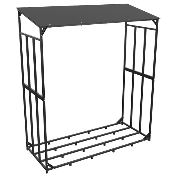 Udendørs Brændeholder, Stor Kapacitet 300 kg, Holdbar Metal Konstruktion,sort
