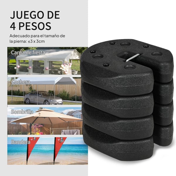 Markisvikter, 4 set, HDPE-material