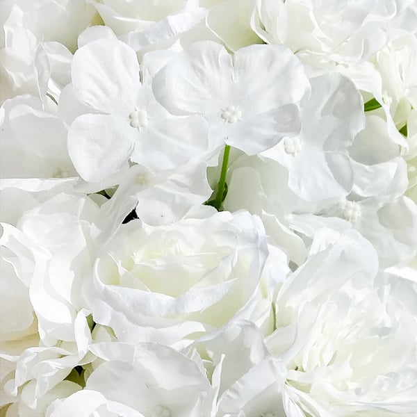Kunstig Blomst, Indendørs & Udendørs Brug, Elegant Blomsterdesign,HVID