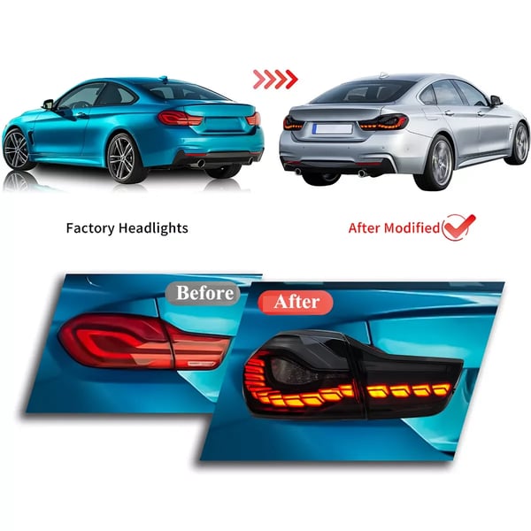 Baglygtemodul, LED-lyskilde, forbedret synlighed, kompatibel med BMW,par