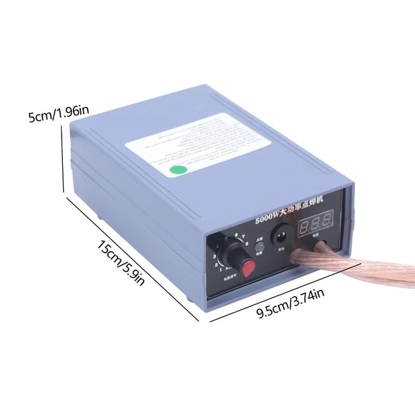 Mini Punktsvejser, 5000W Effekt, 220V Spænding, Letvægts 0,68 kg, Pakke Dimensioner 19,5*10,5*13,5 cm, Produkt Dimensioner 15*9,5*5 cm