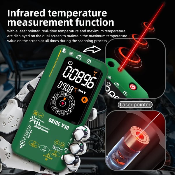 Digital multimeter, infraröd termometer, högprecisionsmätningar,V30
