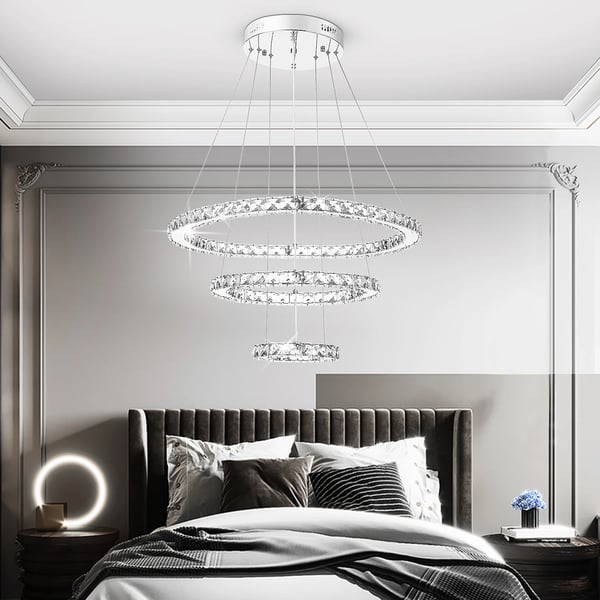 Kronleuchter, Moderne Design, Dæmpbare Funktioner,HVID, 60x60x150cm, ændrebar