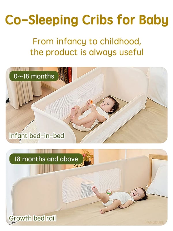 Baby Bed-in-Bed, Blødt Polyester/Bomuld, Året Rundt Brugbarhed,som billede