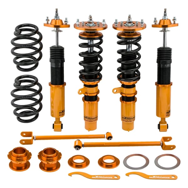 Coilover Kit, Justerbar Højde, 24 Niveauer af Dæmpning, Kompatibel med BMW Coupe E46 3 Serie