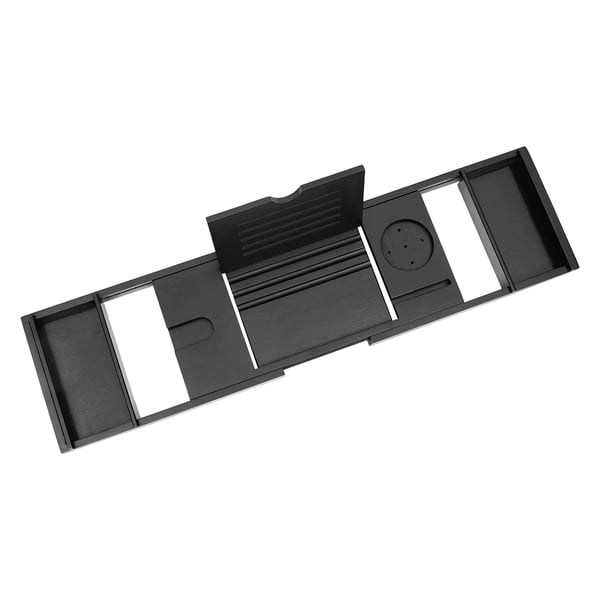 Badekarhylde, Udvidelig Design, Holdbar Bambus Konstrukt,Sort