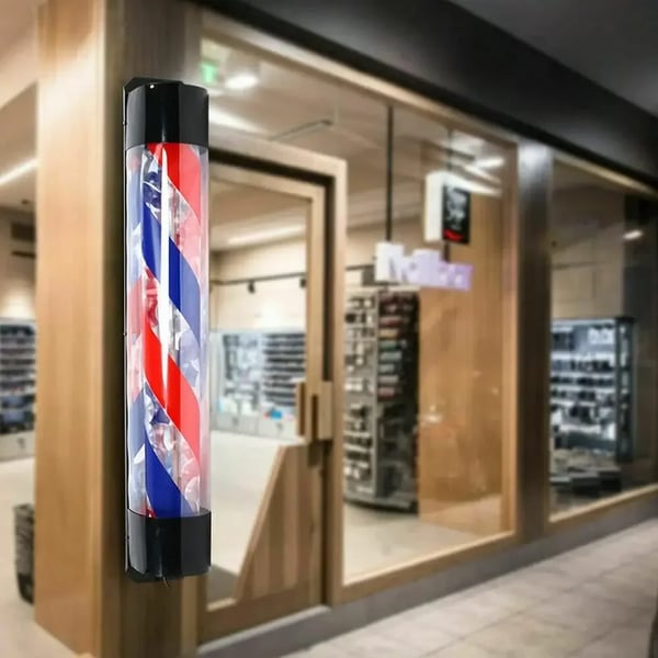 Barber Pole Lys, LED, Dimensioner 90 x 13 cm, Væghængt, Blå og Rød, Én Enhed