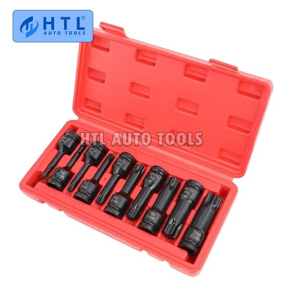 Impact Torx Bit Socket Set, 10 Delar, 1/2 Tum Drivning