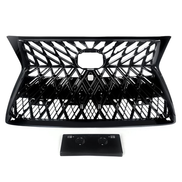 Front Bumper Øverste Grill, Holdbar ABS Konstruktion, Nem Installation,Glans Sort