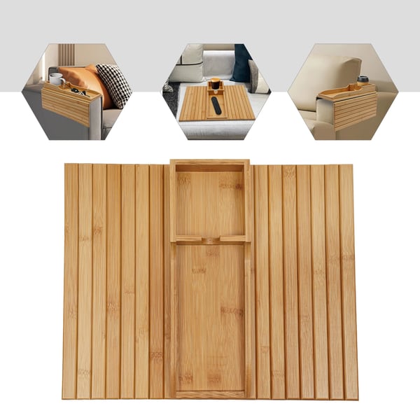 Bambu Soffbord, Modern Rektangulär Design, Hållbar och Snygg, Träfärg