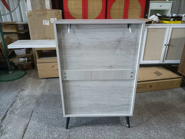 Sko Skab, Fritstående Design, Stilfuld Opbevaringsløsning,Grå + MDF