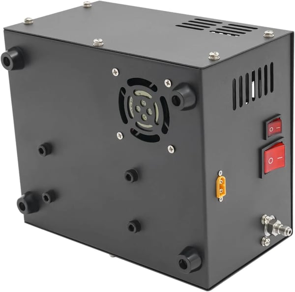 PCP Kompressor, Aluminium, Dimensioner 20*17*12 cm, 12V DC Strømkilde, 300W Effekt, Max Tryk 30MPa