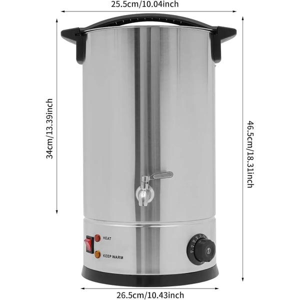 Stearinlysfuser, 15 liter, 1800 watt, temperaturinterval 30-110℃, dobbelt ringopvarmning, indbygget tørbrændingsbeskyttelse