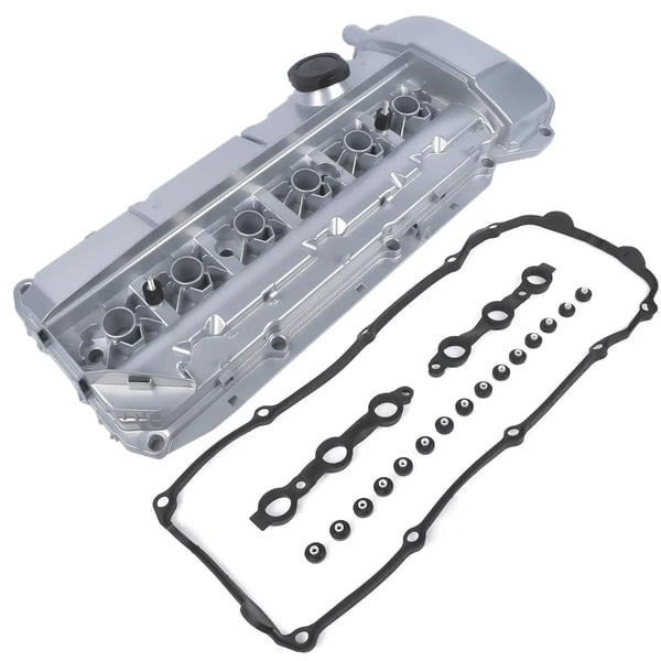 Alumiininen venttiilikansisarja, OEM-numero 11127512839, yhteensopiva BMW-mallien E46, E39, E53, E60, E85 kanssa, sopii 3-sarjan ja X-sarjan malleihin, kestävä rakenne, parannettu moottoriteho