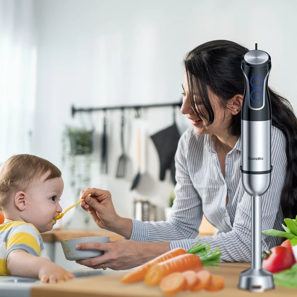 Håndblender, Variabel Hastighedskontrol, Rustfrit Stål Blade,EU stik, HB-3315, 5 i 1