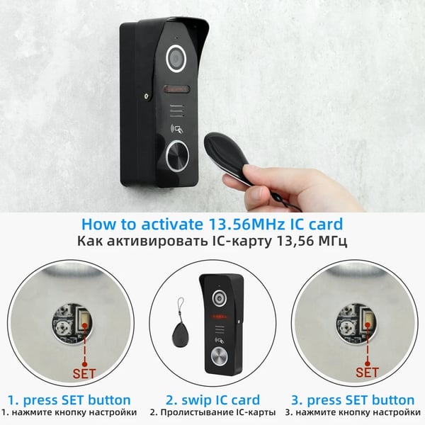 Intercomsystem, WiFi-anslutning, 1080P videokvalitet,10 TUM