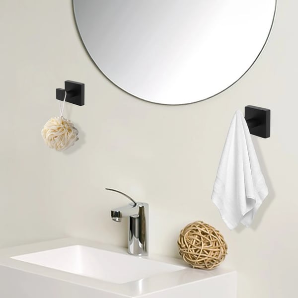 Handdukshållare Set, Väggmonterad, Modern Design,svart