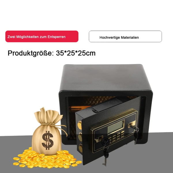 Elektronisk Sikkerhedsboks, Dobbelt Adgangssikkerhed, Alarmfunktion, Aftagelig Hylde